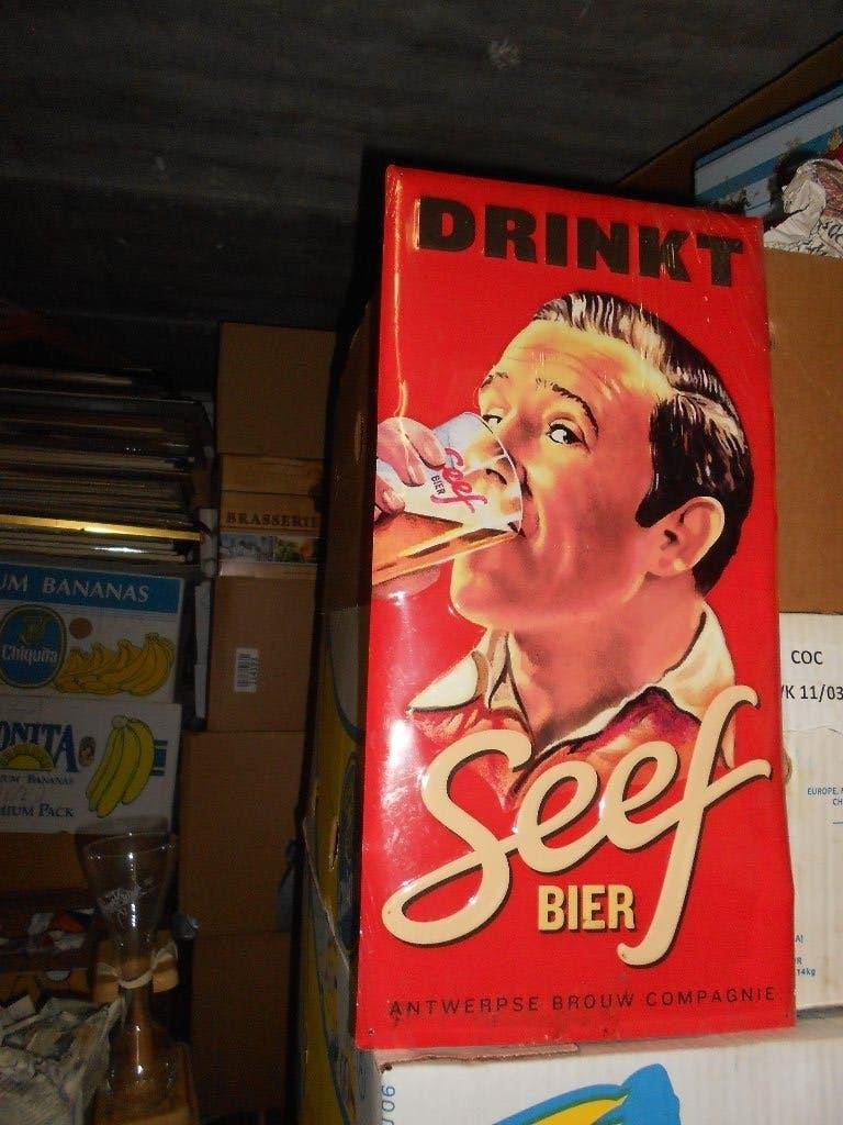 Beersign.Blikken Reclame.Seef Bier.Antwerpen, Verzamelen, Ophalen of Verzenden, Nieuw, Reclamebord