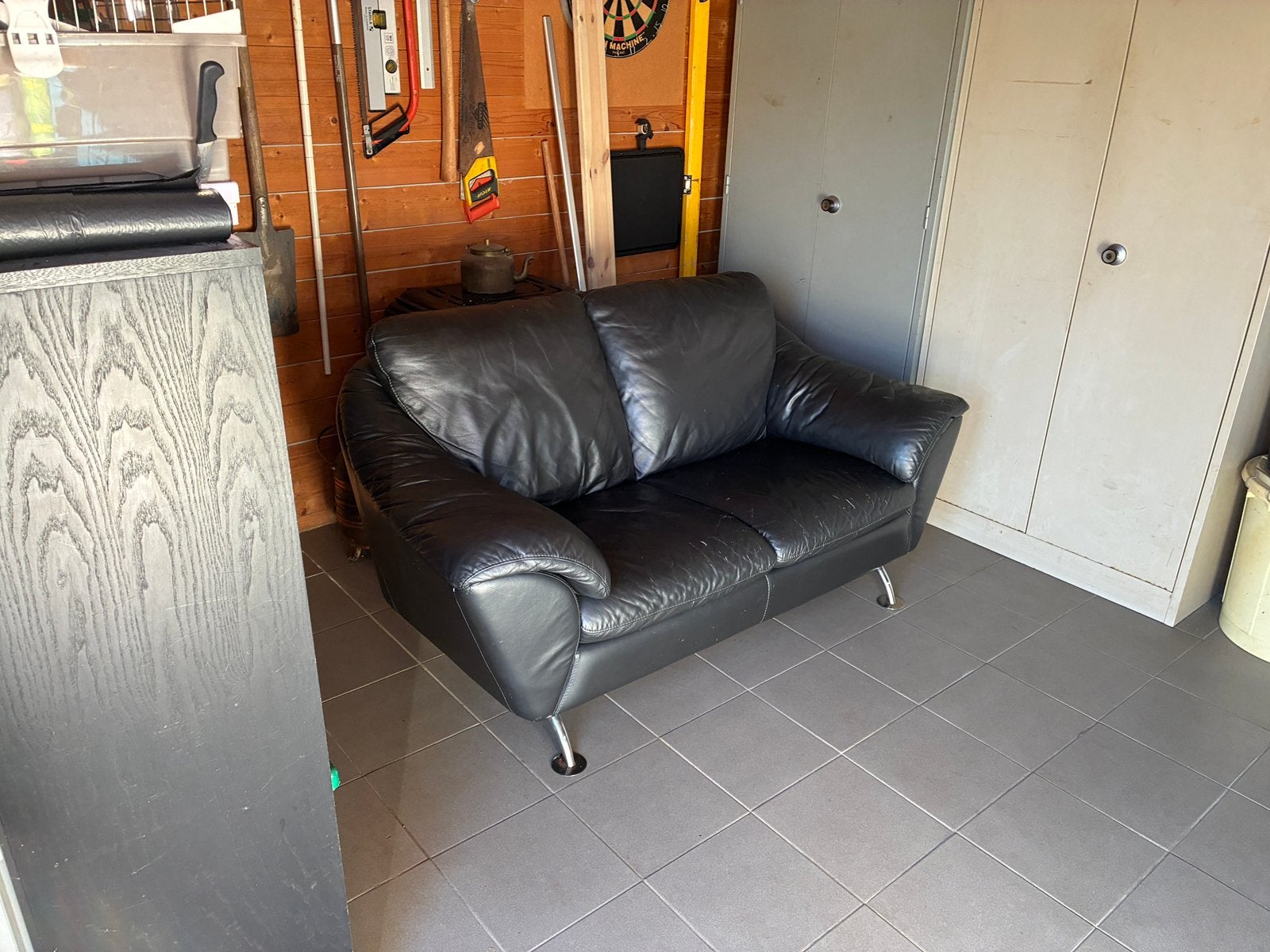 Zwarte zetel, Huis en Inrichting, Ophalen, Gebruikt