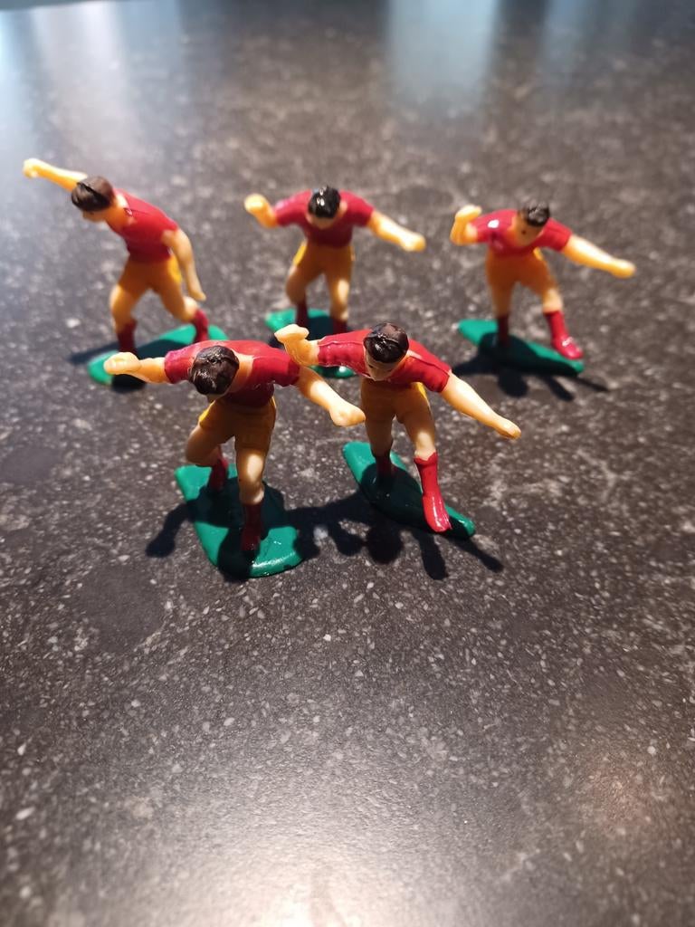 Vintage  voetbal poppetjes  in plastic handgeschilderd, Ophalen of Verzenden