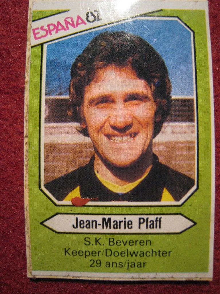 Pre Panini Espana 82 Jean-Marie Pfaff SK Beveren, Hobby en Vrije tijd, Verzenden, Zo goed als nieuw, Sticker
