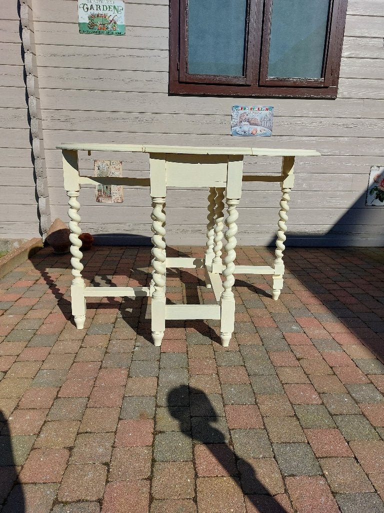 Massief eiken tafeltje, Ophalen, Gebruikt, 75 cm of meer, Hout