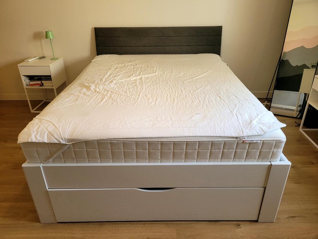 Bed 1m60 met opbergschuiven, Ophalen