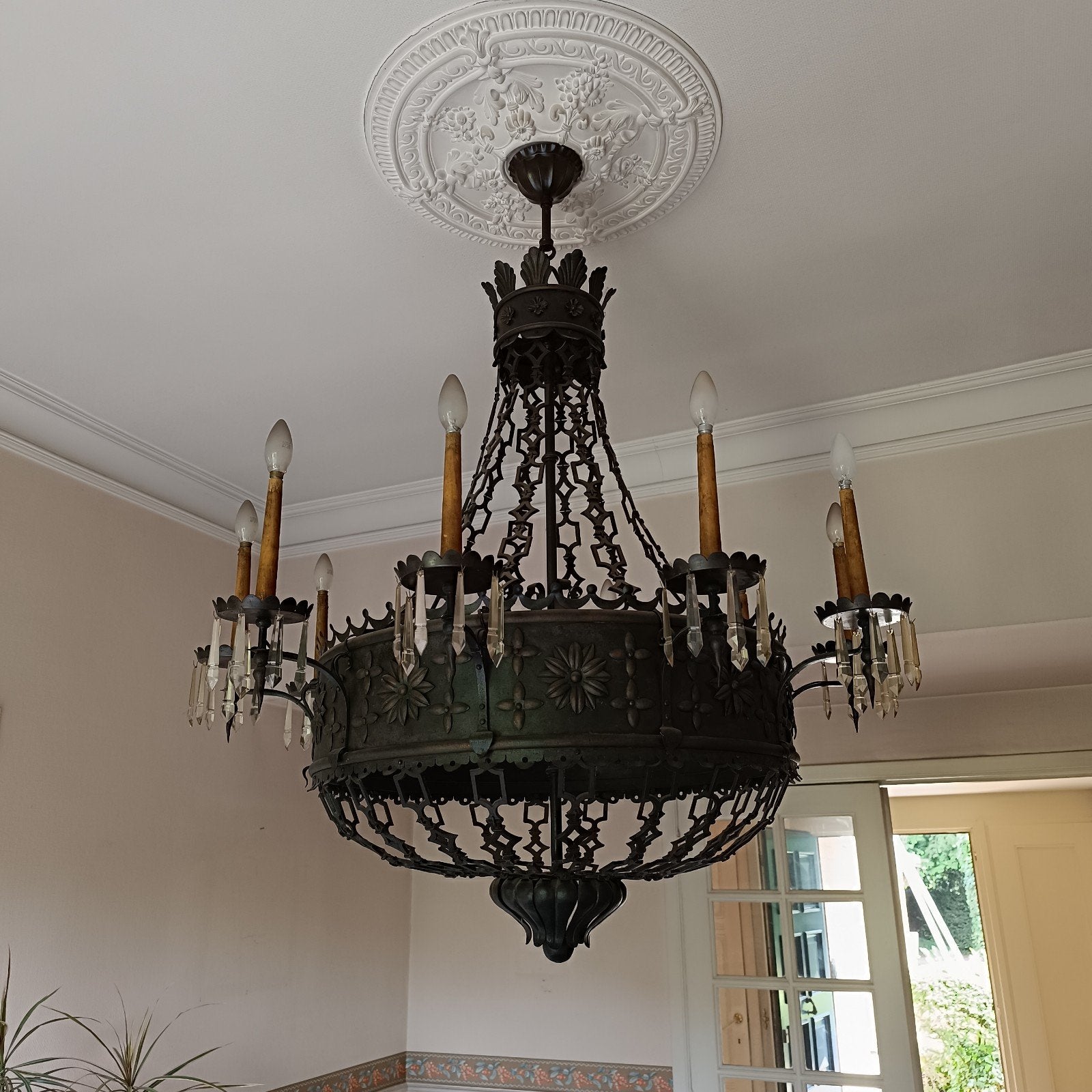 Indrukwekkende grote kroonluchter – 8 lichtpunten – Ø 110 cm, Ophalen
