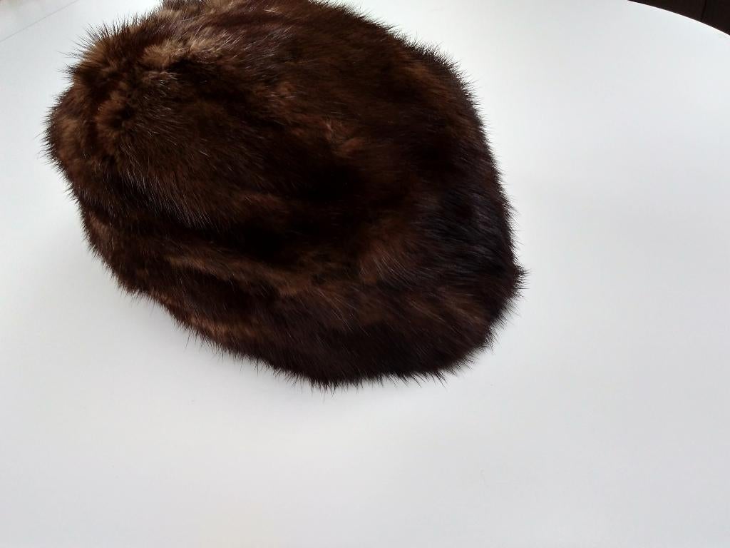chapeau marron avec fourrure véritable, Enlèvement ou Envoi, Femmes, Onbekend