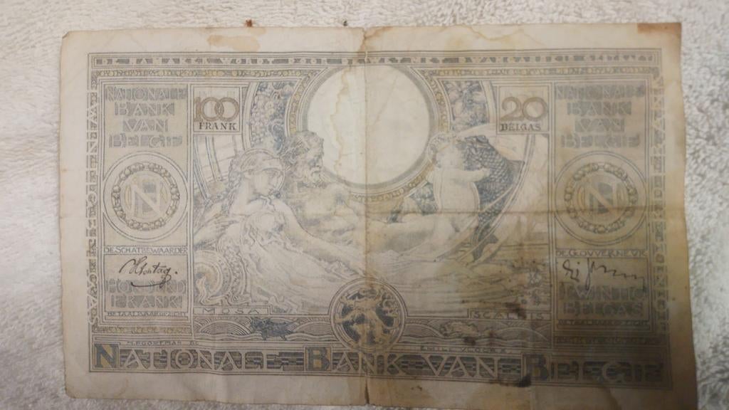 Billet belge de 100 francs 1939, Enlèvement