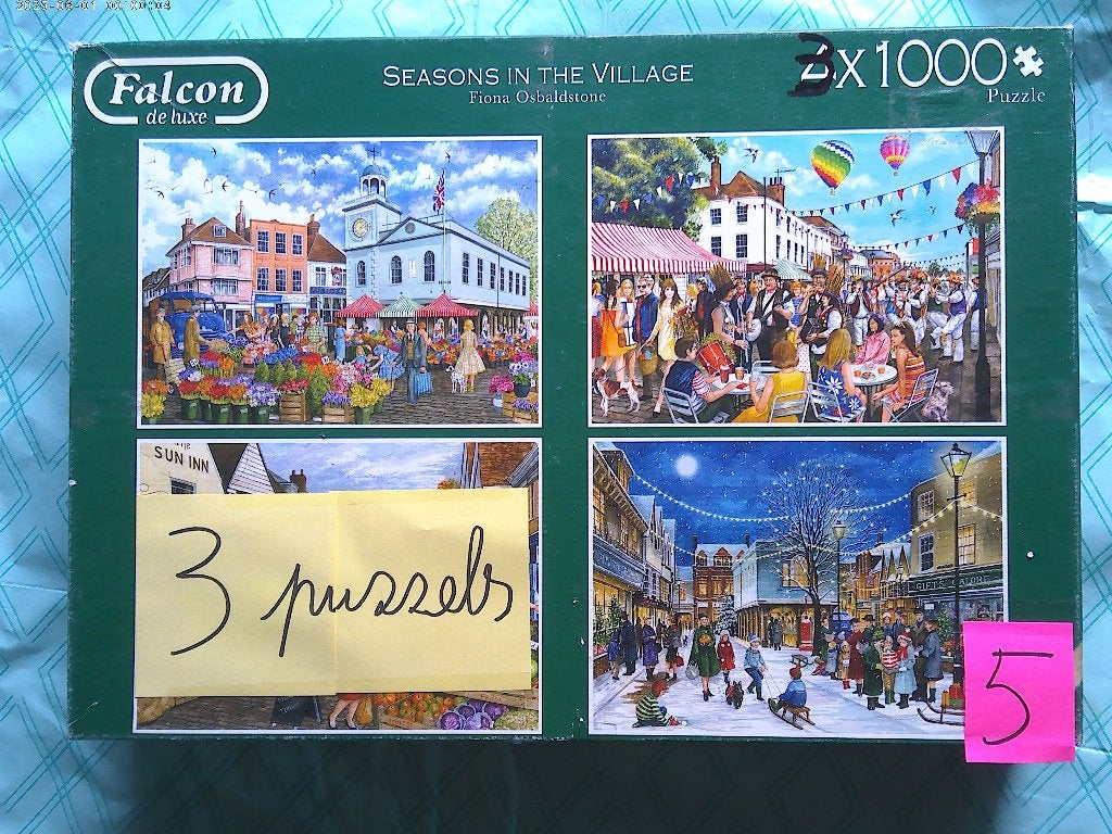 puzzel falcon 3x1000=zie info bij "kleine"aankoop, Enlèvement ou Envoi, Utilisé