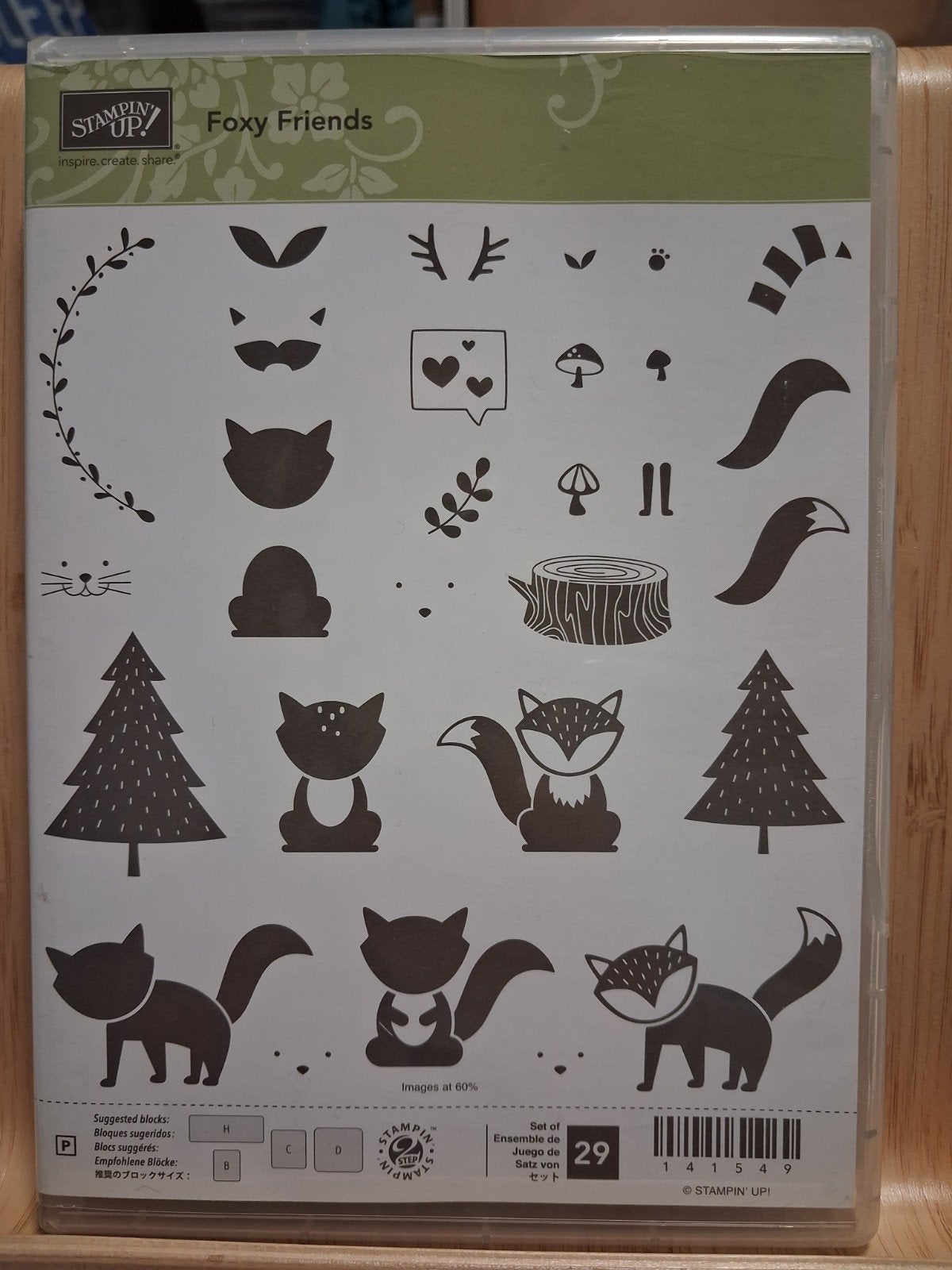 Stampin Up Stempelsel Foxy Friends en bijhorende punch, Hobby en Vrije tijd, Stempelen, Ophalen