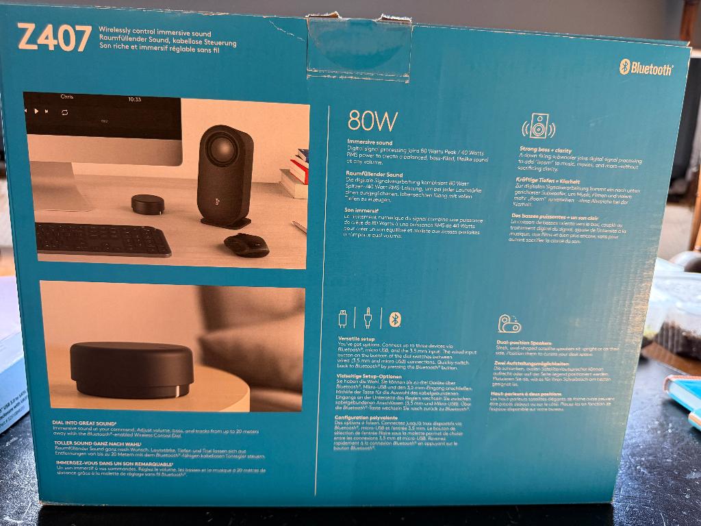 Logitech Z407 Bluetooth Pc Speaker Zwart, Ophalen, Zo goed als nieuw, Audiokanaal 2.1, Logitech