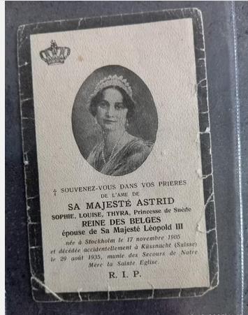 bidprentje Koningin Astrid, Verzamelen, Ophalen, Gebruikt