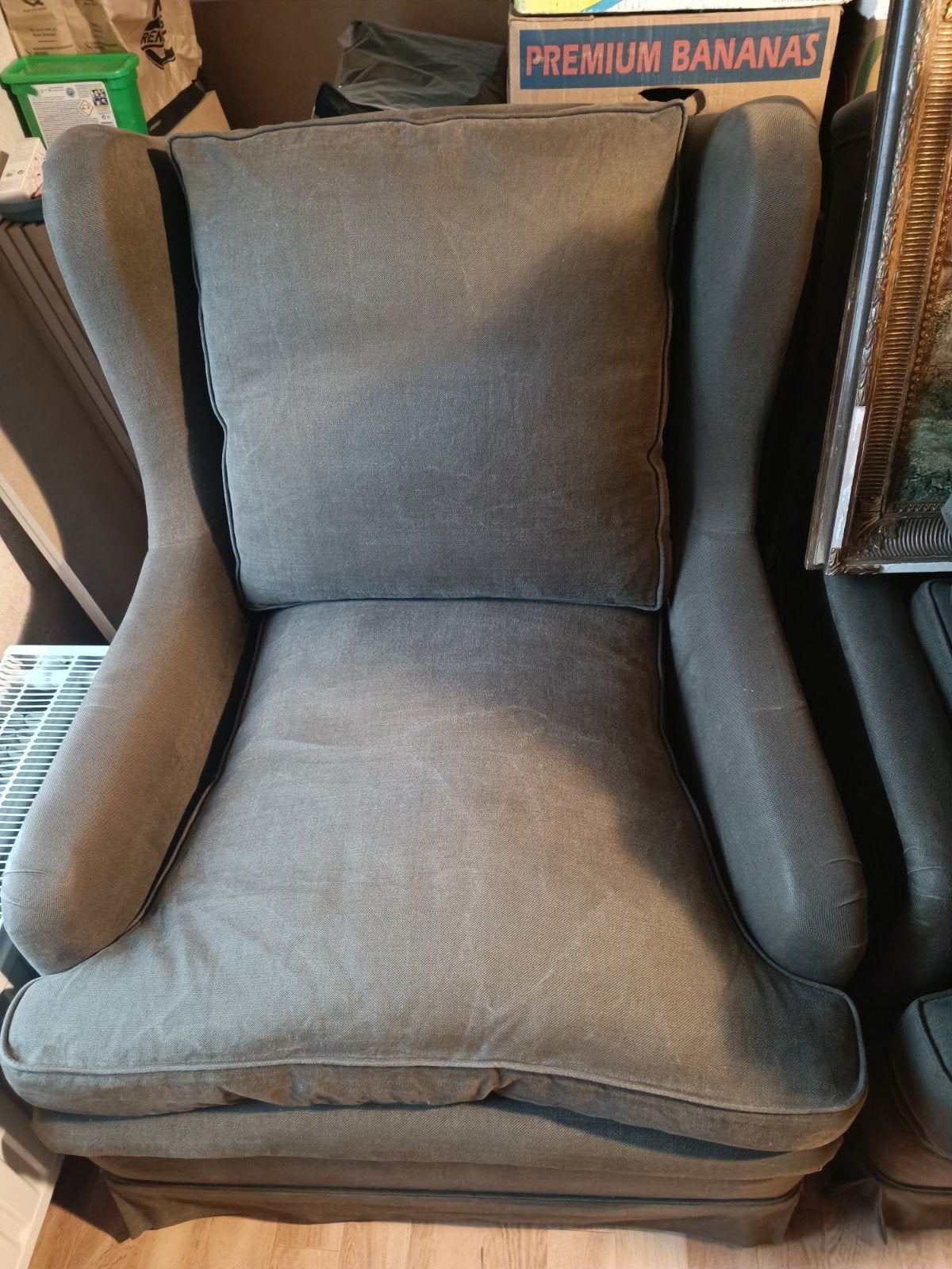 Fauteuil en tissus brun, Stof