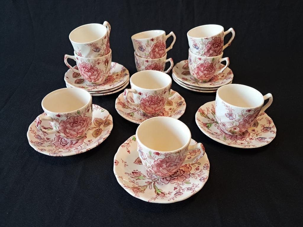 Johnson Bros Engels theeservies model Rose Chintz. Zeldzaam, Antiek en Kunst, Ophalen