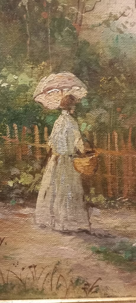 Peinture Huile sur Toile, Enlèvement, Impressionniste, Signé, Toile