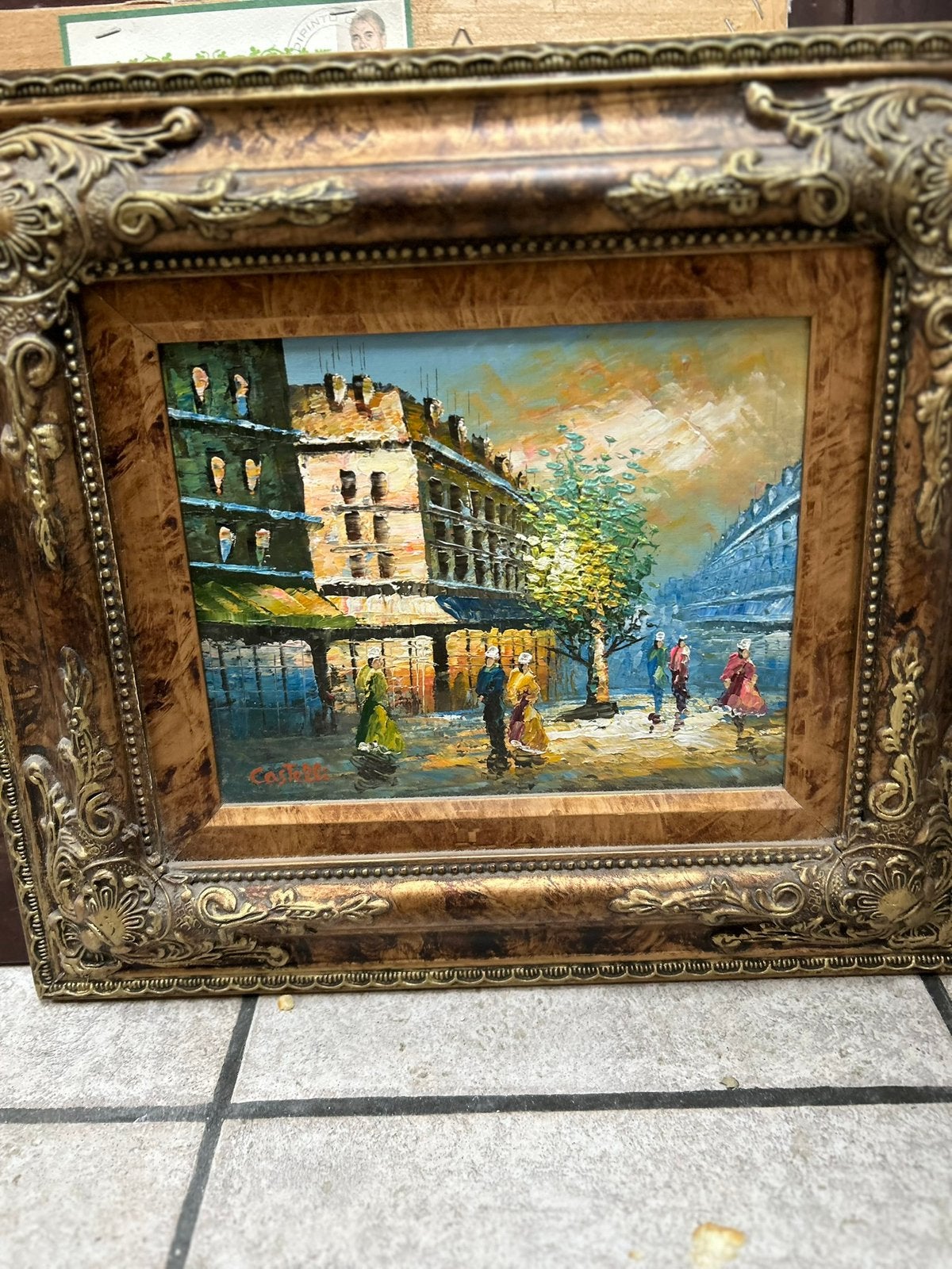 Peinture, Enlèvement, Technique mixte, Paysage urbain / rural, Encadré