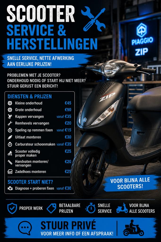 Scooter Service & Herstellingen, Fietsen en Brommers, Ophalen