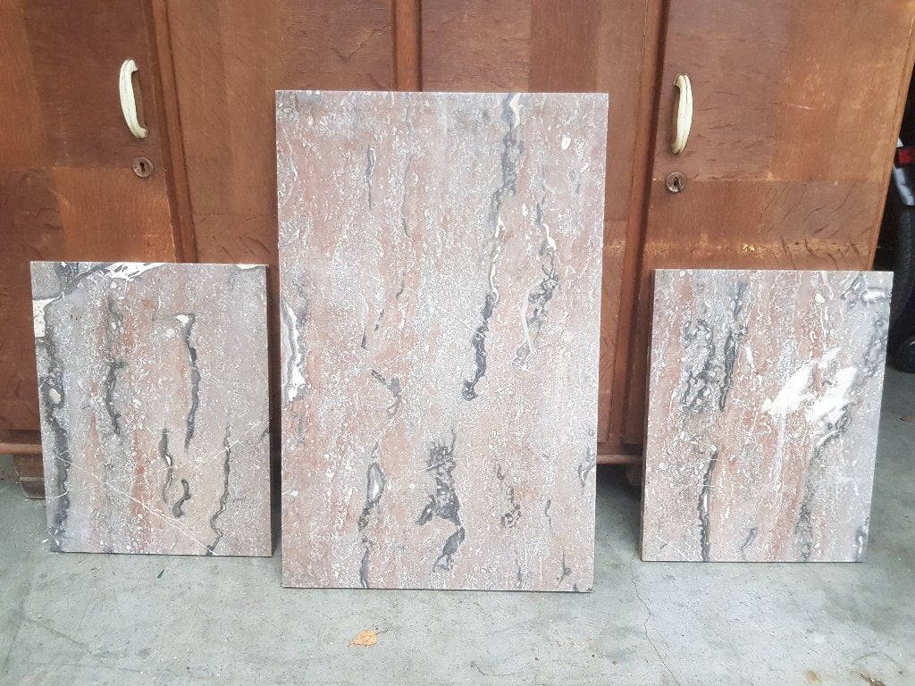3 zware marmeren tabletten van meer dan 100 jaar oud, Doe-het-zelf en Bouw, Ophalen, Gebruikt, Overige typen, Minder dan 5 m²