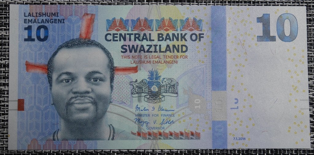 Billet 10 emalangeni Swaziland UNC, Envoi, Autres pays, Billets en vrac