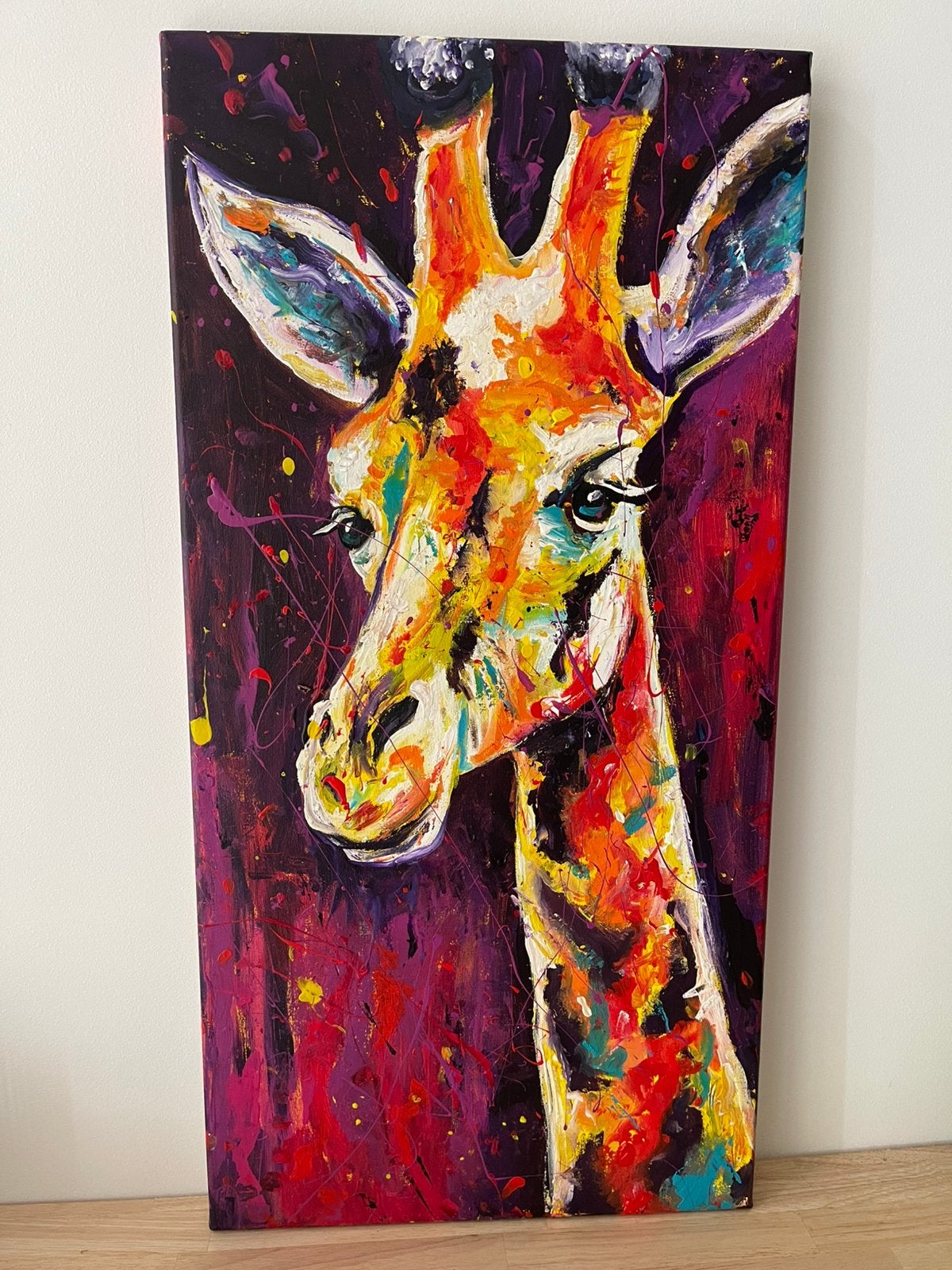 Vrij groot modern kleurrijk schilderij zebra Mk Art, Ophalen