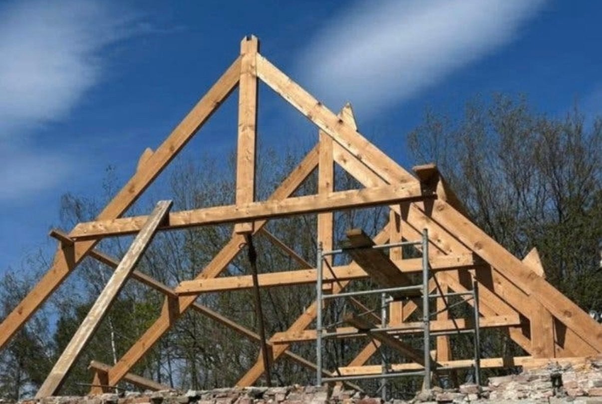 Grenen gegordingen, dakbalken, Doe-het-zelf en Bouw, Hout en Planken, Ophalen, Minder dan 25 mm, Grenen, Zo goed als nieuw