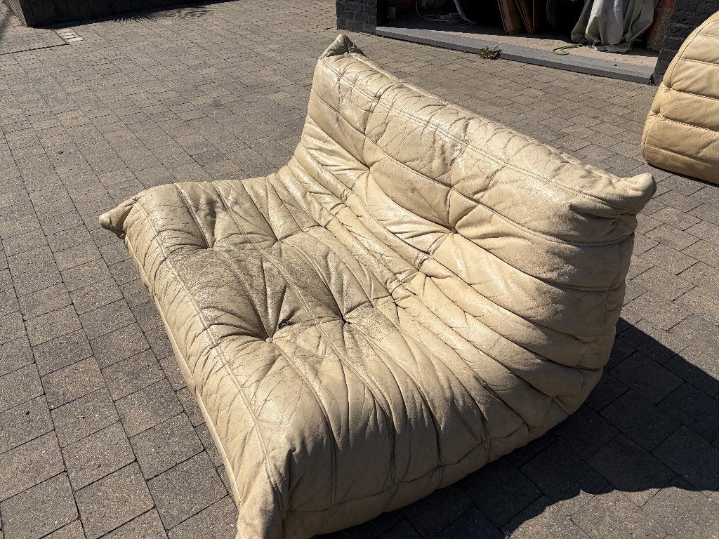 Togo Ligne Roset Salon — versie „met hond gewonnen”, Huis en Inrichting, Ophalen, Leer