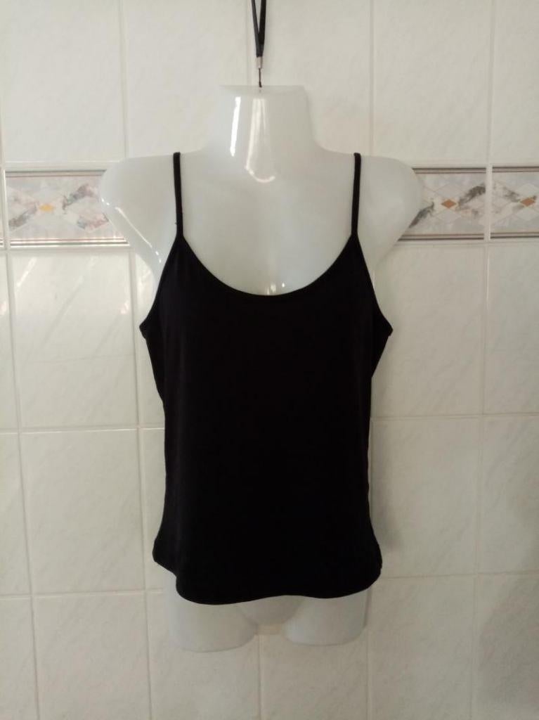 zwart polyester /elastan topje, mt S, Vêtements | Femmes, Tops, Sans manches, Enlèvement ou Envoi, Taille 36 (S), Comme neuf