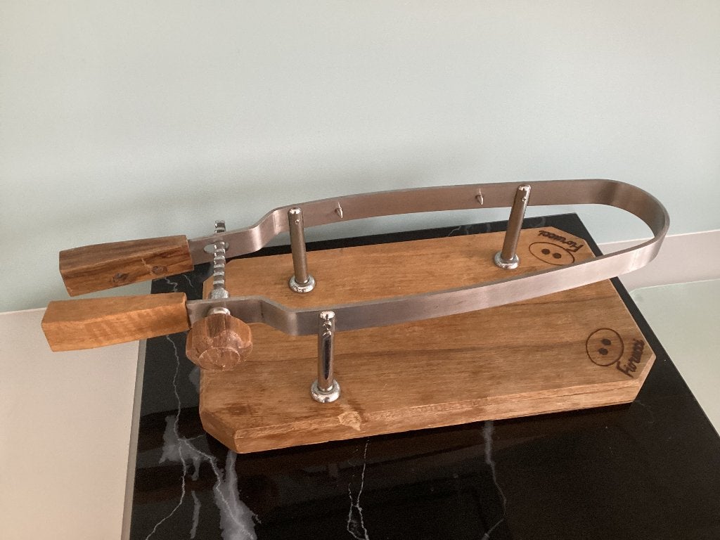 Pince à jambon (de Parme) 18/10 en inox et bois. 172/Aa., Enlèvement ou Envoi, Comme neuf, Bois, Autres types