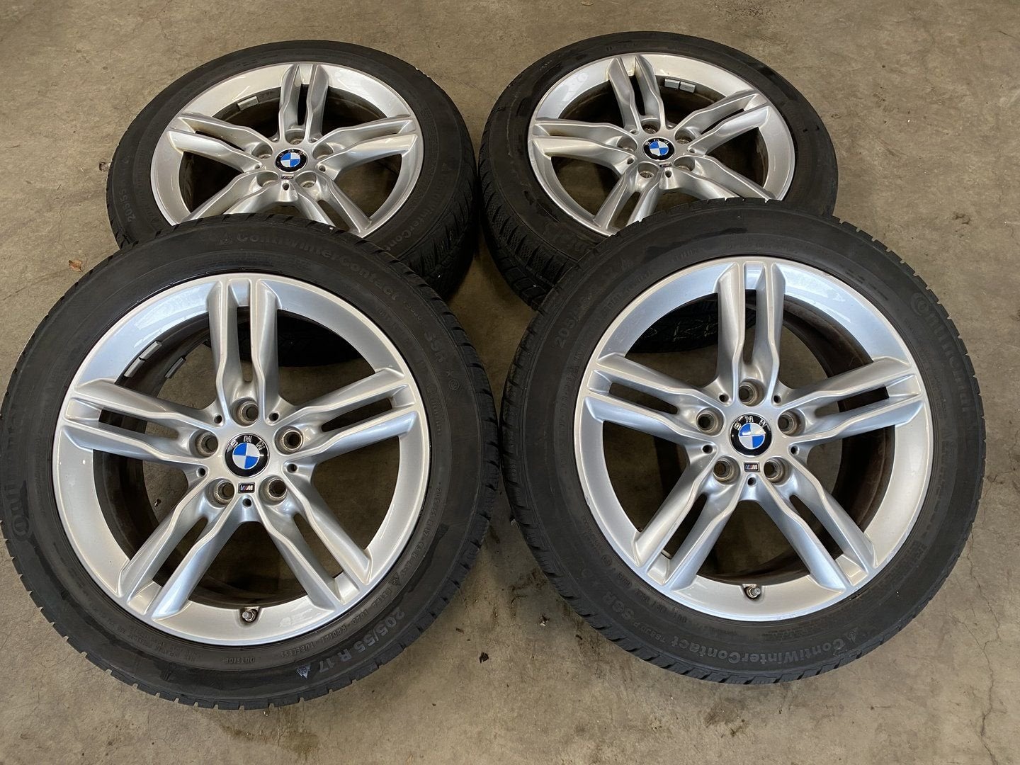 17 inch originele velgen + winterbanden BMW 2 serie F45 F46, Gebruikt, -, -, Banden en Velgen