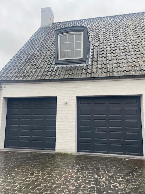 2 electrische PVC garagepoorten te koop, Doe-het-zelf en Bouw, Ophalen, Kunststof, Gebruikt, Garagedeur