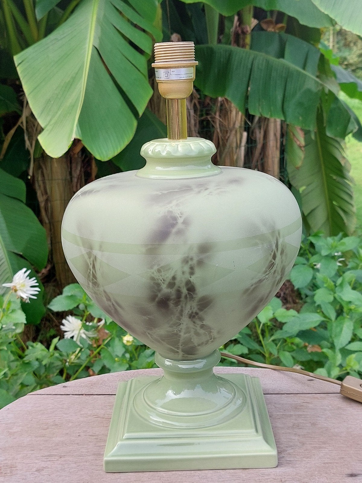 Lampe de table/base vintage L DRIMMER, céramique et verre, Enlèvement ou Envoi