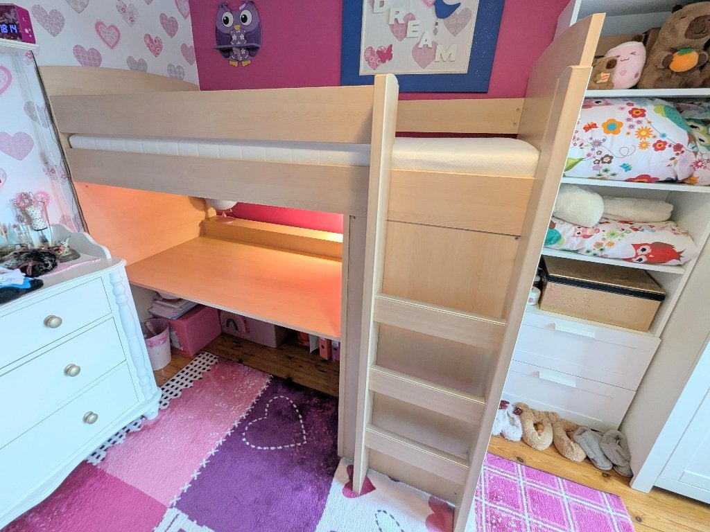 Hoogslaper met bureau en kast, Ophalen, Zo goed als nieuw, Hoogslaper