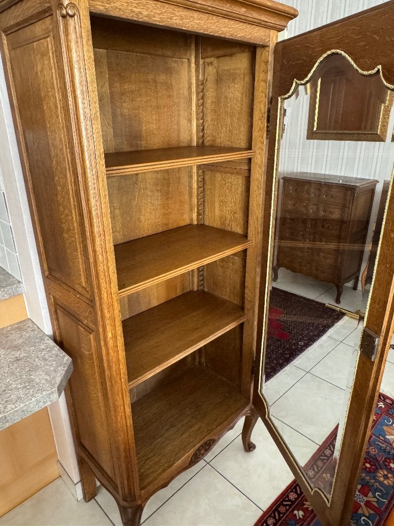 MEUBLE - BIBLIOTHEQUE - BUFFET VITRINE EN CHENE, Maison & Meubles, Armoires | Buffets, Utilisé, 150 à 200 cm, 50 à 100 cm, 25 à 50 cm