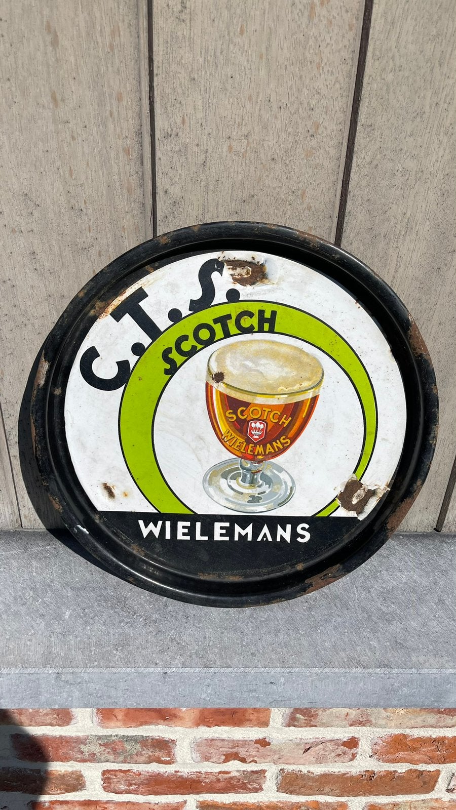 Emaille plateau wielemans., Verzamelen, Biermerken, Ophalen of Verzenden, Gebruikt, Reclamebord, Plaat of Schild
