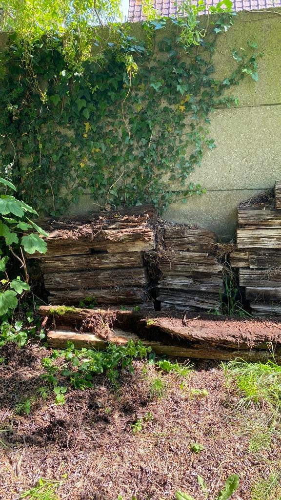Houten trein balken, Ophalen, Zo goed als nieuw