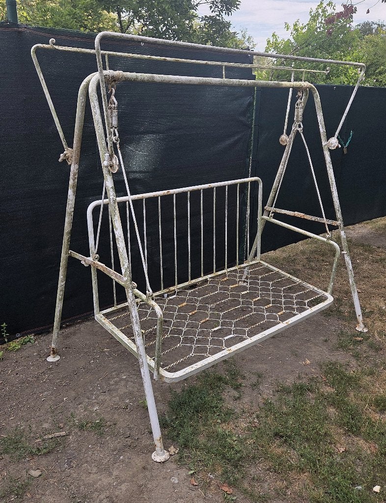 Oude metalen schommel uit 1950 Vintage, Ophalen, Gebruikt, Metaal