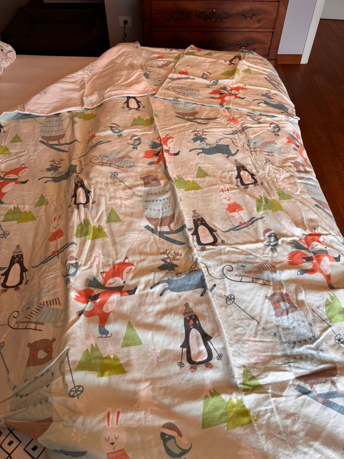 Dierenthema overtrek flanel 2 stuks, Bordure, Housse de couette, Une personne, Utilisé