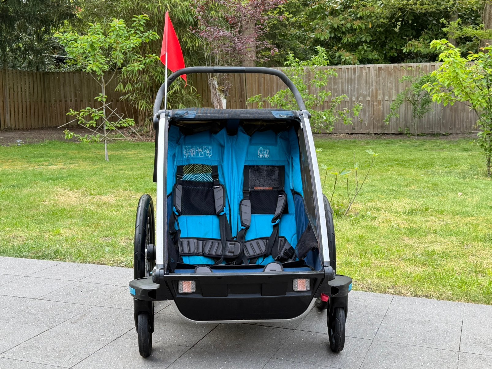 Thule Chariot Cross 2 fietskar + accessoires, Enlèvement, Comme neuf, Remorque pour enfant, Suspension