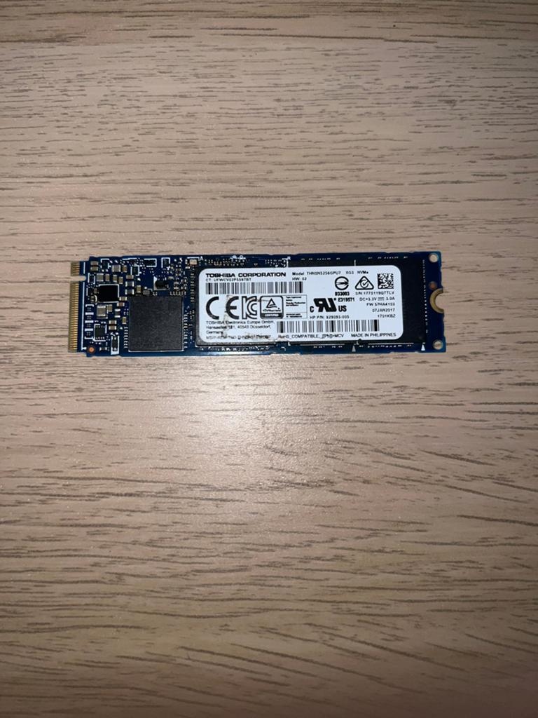Toshiba 256GB M.2 NVMe SSD, Computers en Software, Harde schijven, Ophalen, Zo goed als nieuw, SSD