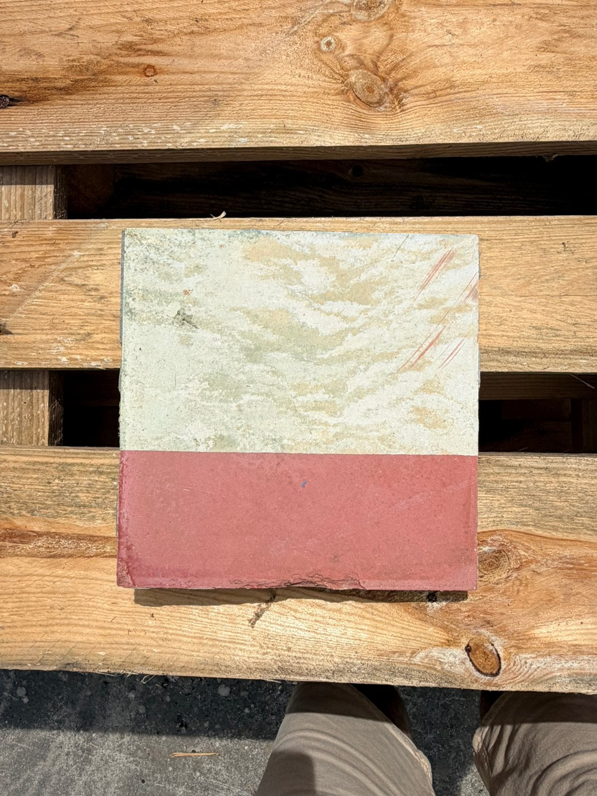 Lot de carrelages anciens vintage rose et beige, Enlèvement