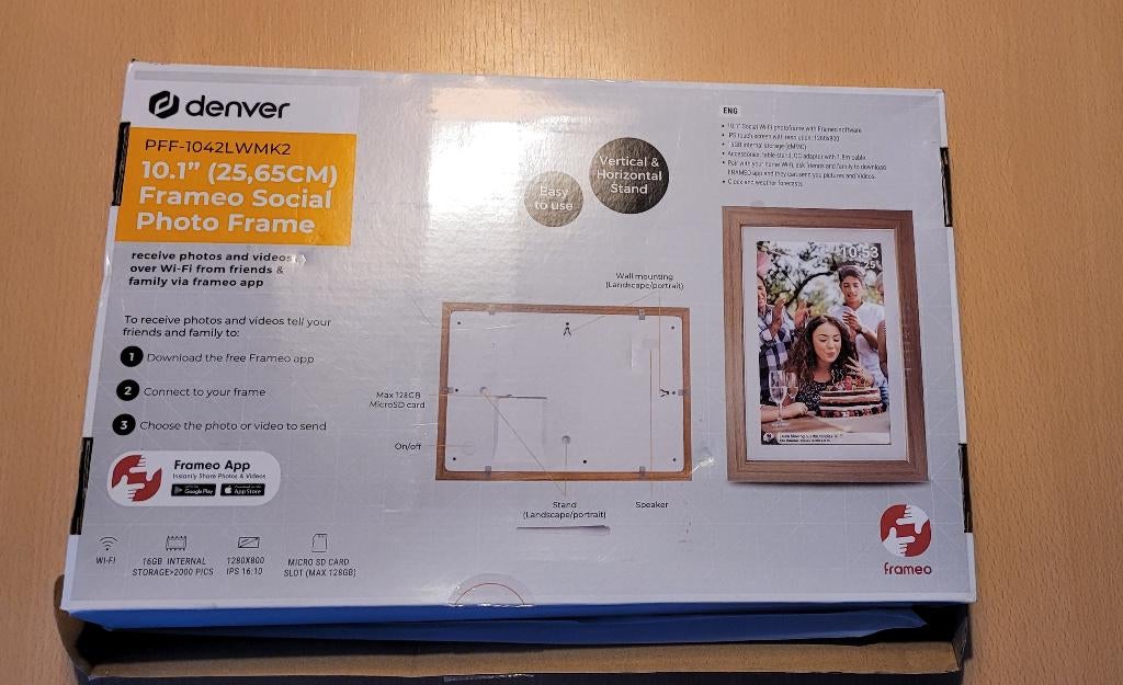 Digitale fotokader Frameo, Ophalen, Zo goed als nieuw, 2 GB of meer, 8 tot 12 inch