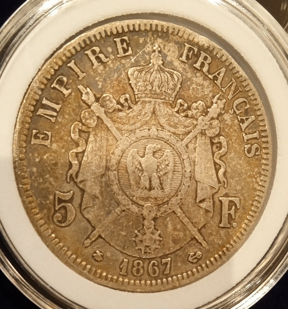 5 francs 1867 En France, Envoi, France, Monnaie en vrac, Argent