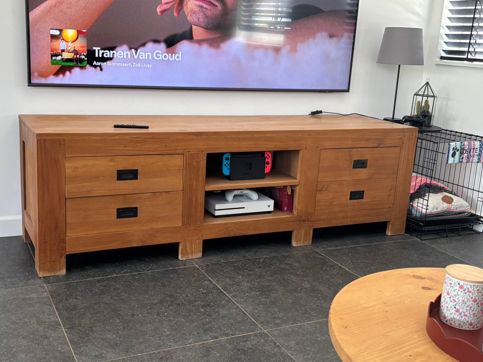 Tv kast teakhout, Huis en Inrichting, Ophalen, Gebruikt, Teakhout
