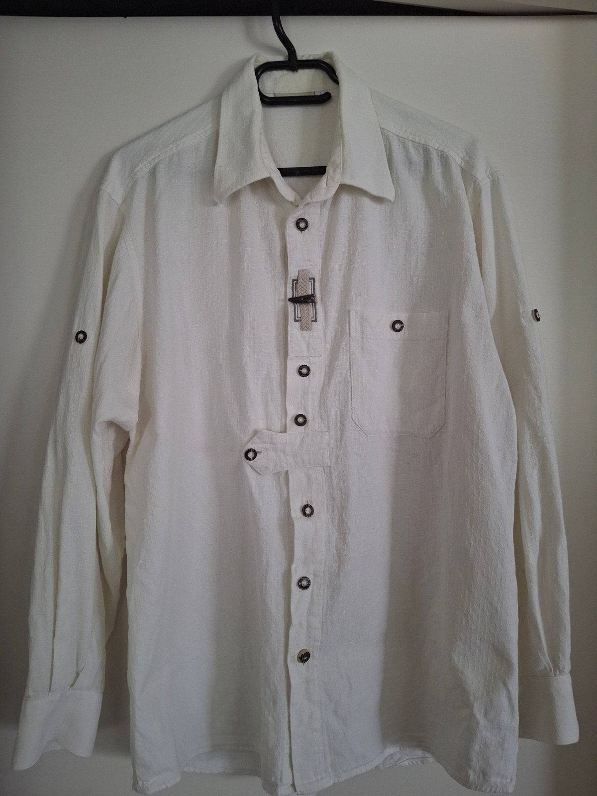 Trachtenhemd wit, Landhaus maat 41/42, Kleding | Heren, Overhemden, Ophalen of Verzenden, Wit