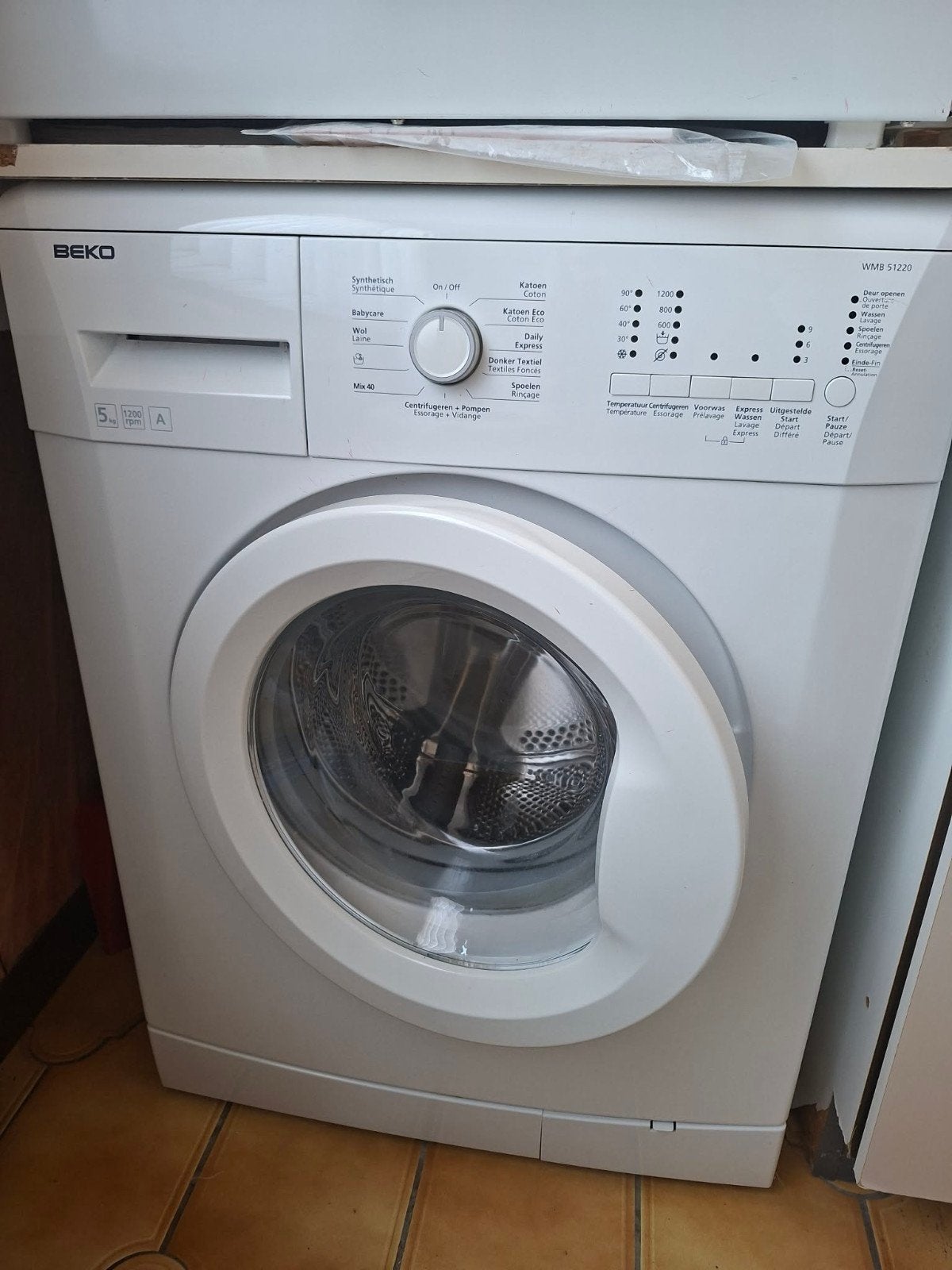 Machine à laver Beko WMB 51220 blanc, Ophalen, 1200 tot 1600 toeren, Gebruikt, 4 tot 6 kg