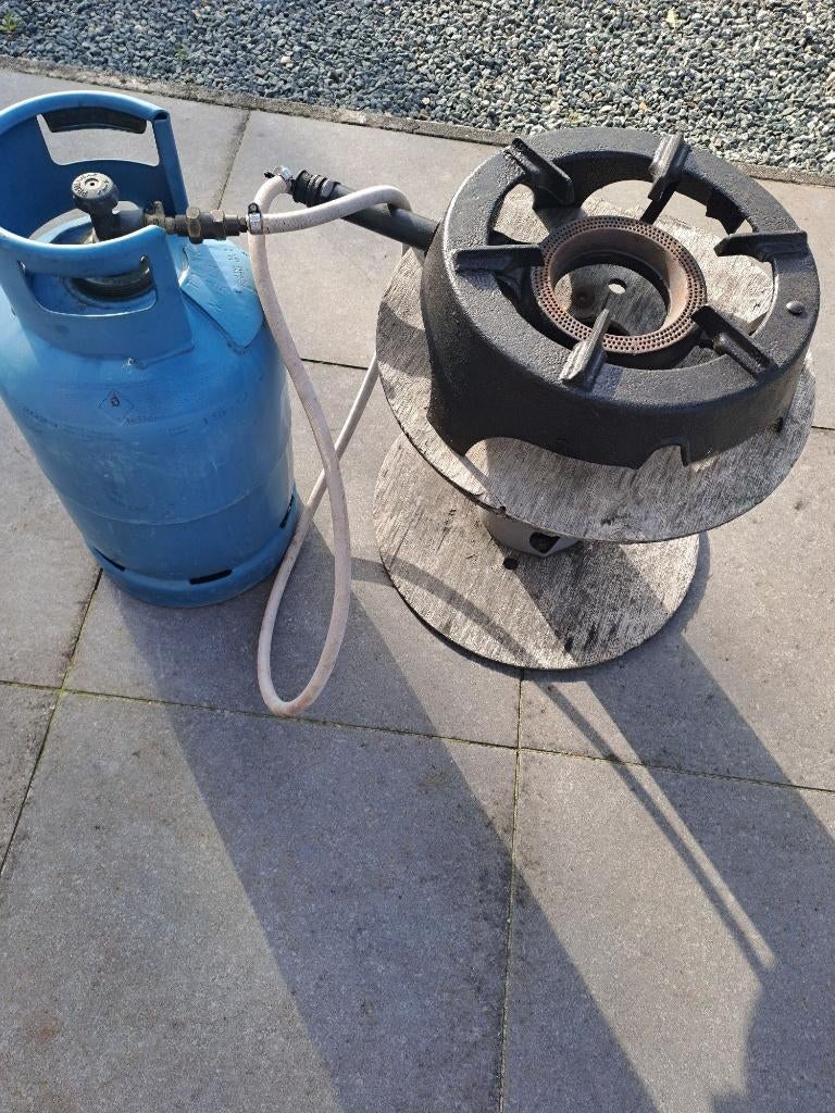 Gasfles PRIMA GAS met brander, Ophalen, Zo goed als nieuw