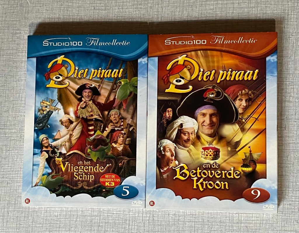 2 films van Piet Piraat, Cd's en Dvd's, Dvd's | Kinderen en Jeugd, Gebruikt, Alle leeftijden, Overige genres, Ophalen of Verzenden