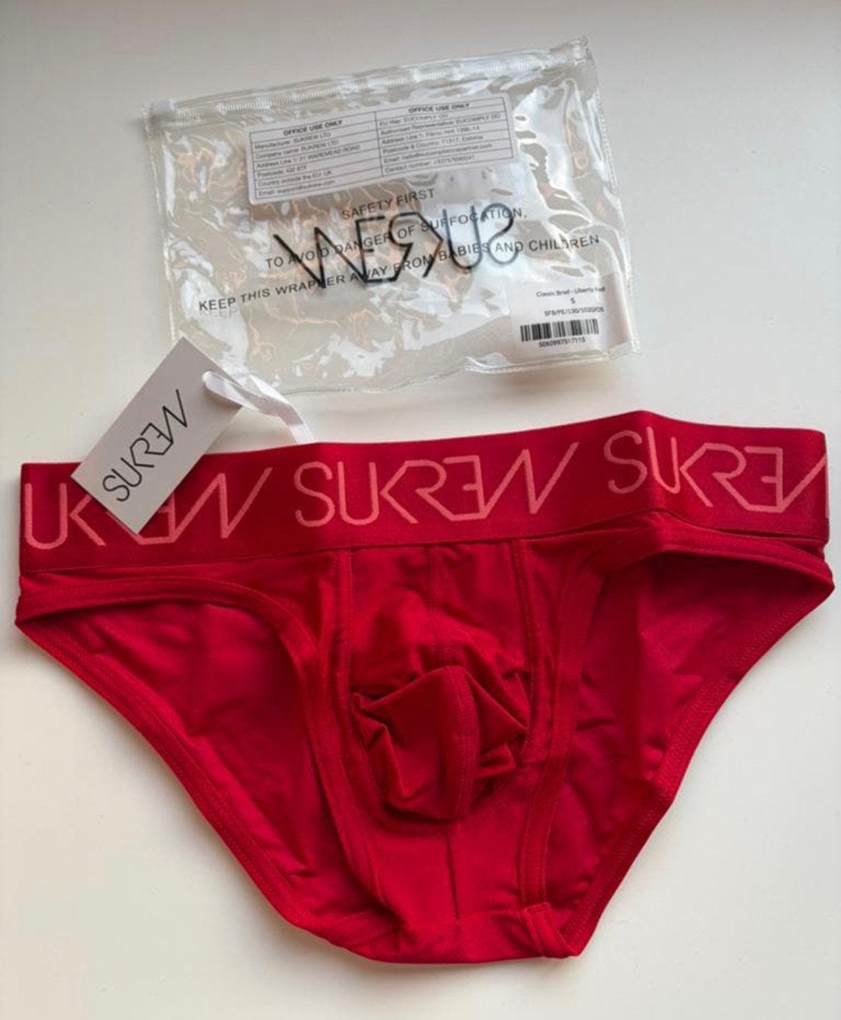 Slip en polyamide Sukrew, Vêtements | Hommes, Sous-vêtements, Envoi, Rouge, Slip