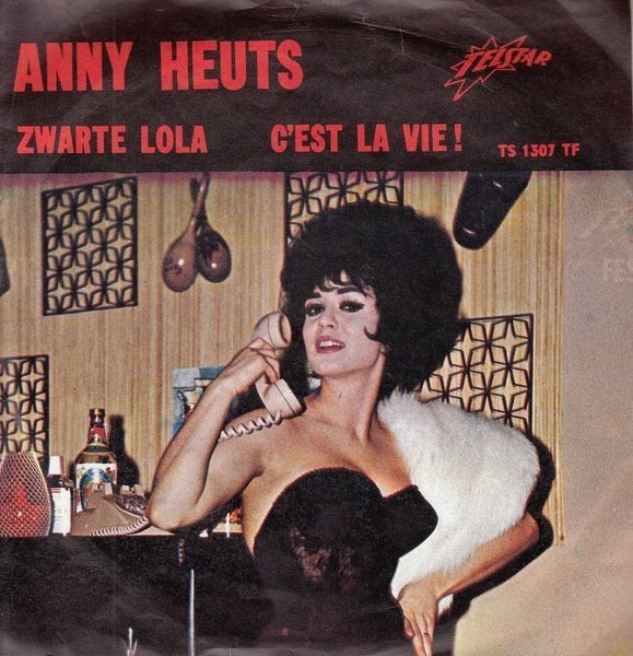7" Anny Heuts – Zwarte Lola !, CD & DVD, Vinyles Singles, Utilisé, En néerlandais, 7 inch, Enlèvement ou Envoi