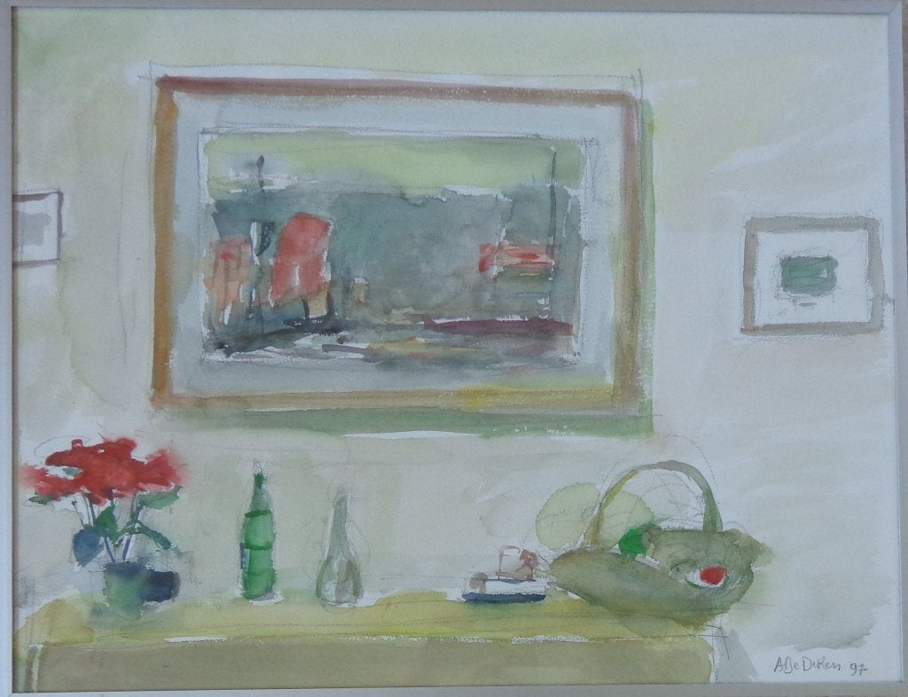 ALBERT DE DEKEN / AILES D'AUTOMNE/ ORIGINEEL / 54x69cm KADER, Antiek en Kunst, Kunst | Schilderijen | Modern, Ophalen of Verzenden