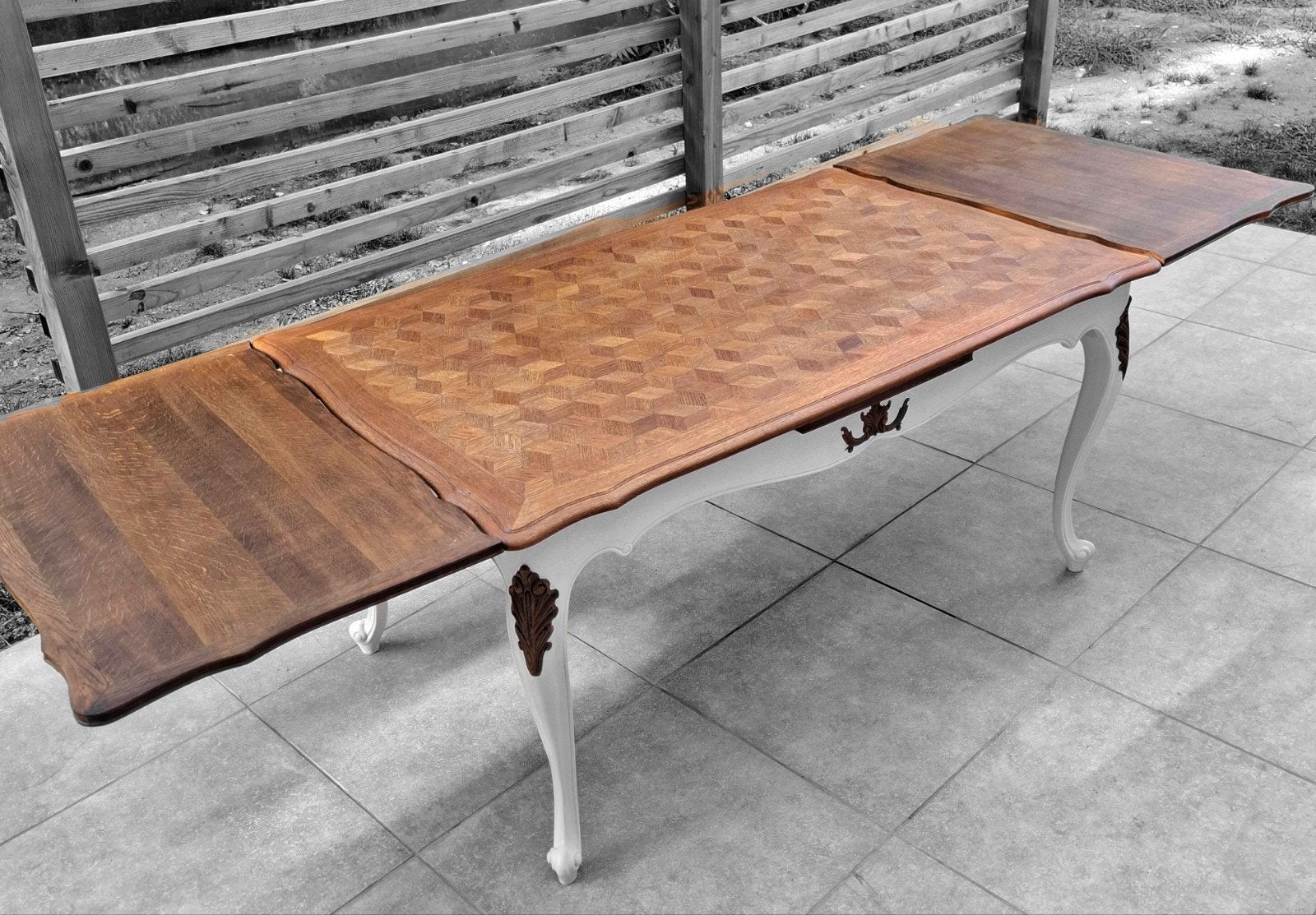 Uitschuifbare eettafel - Massief eikenhout - Uniek stuk, Ophalen