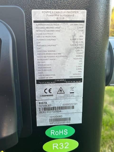 Warmtepomp Hayward 8KW - zwembad, Ophalen, Gebruikt, Zwembadpomp