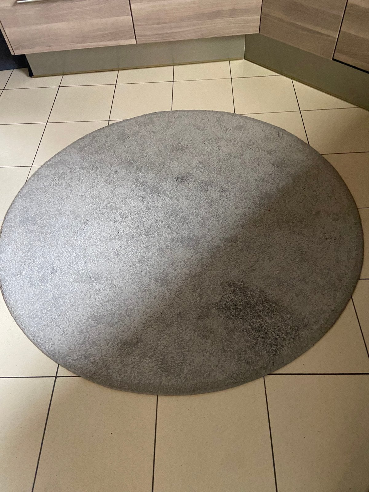 Rond tapijt ikea, Enlèvement, Comme neuf, Gris, Rond